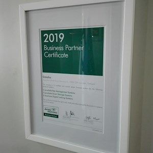 Certificado de Parceiro de Negócios com a Deister Electronic